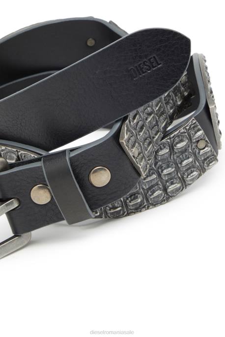 accesorii bărbați Diesel b-aligator metalic 2H8J562 negru