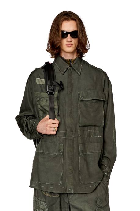 îmbrăcăminte bărbați Diesel s-roua 2H8J303 verde militar