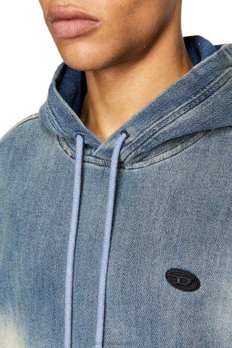 îmbrăcăminte bărbați Diesel d-um-rib d-um-rib track hanorac din denim 2H8J167 albastru deschis