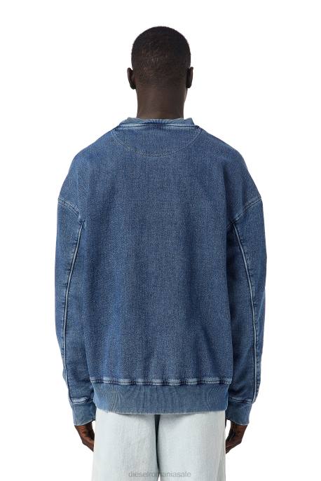 îmbrăcăminte bărbați Diesel hanorac din denim d-krib track 2H8J152 albastru mediu