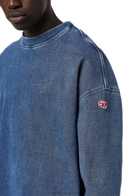 îmbrăcăminte bărbați Diesel hanorac din denim d-krib track 2H8J152 albastru mediu
