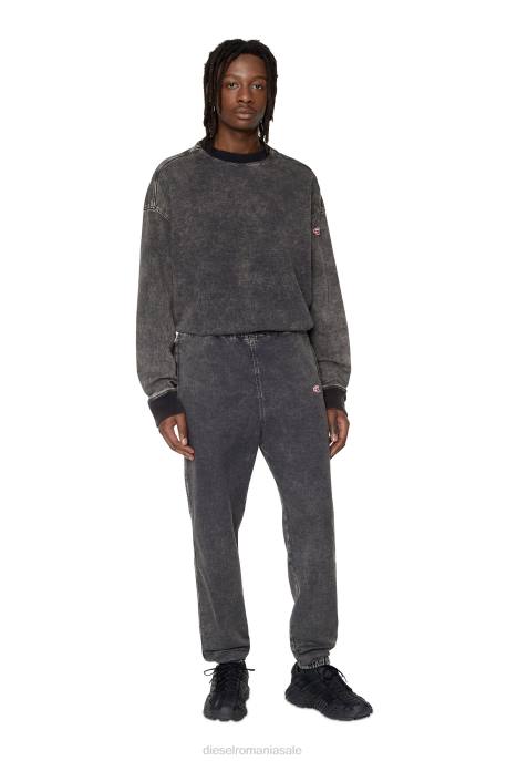 îmbrăcăminte bărbați Diesel hanorac din denim d-krib track 2H8J159 negru/gri închis