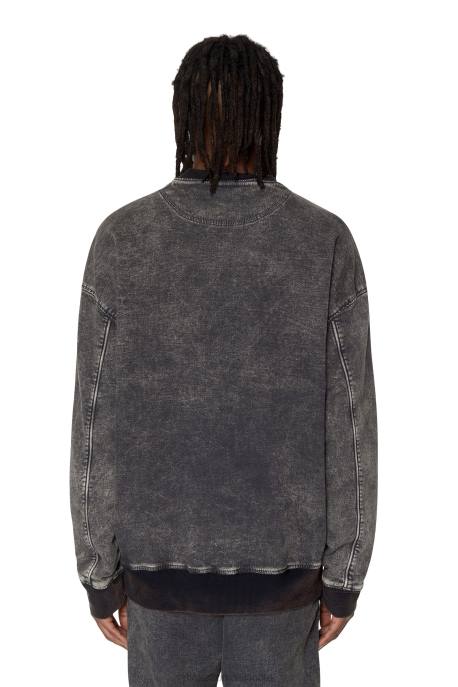 îmbrăcăminte bărbați Diesel hanorac din denim d-krib track 2H8J159 negru/gri închis