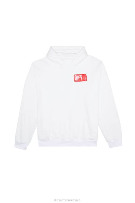 îmbrăcăminte bărbați Diesel s-nlabel-hood 2H8J133 alb