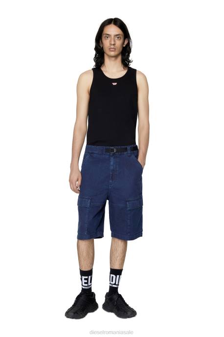 îmbrăcăminte bărbați Diesel pantaloni scurți cargo d-krooley joggjeans 2H8J385 albastru inchis