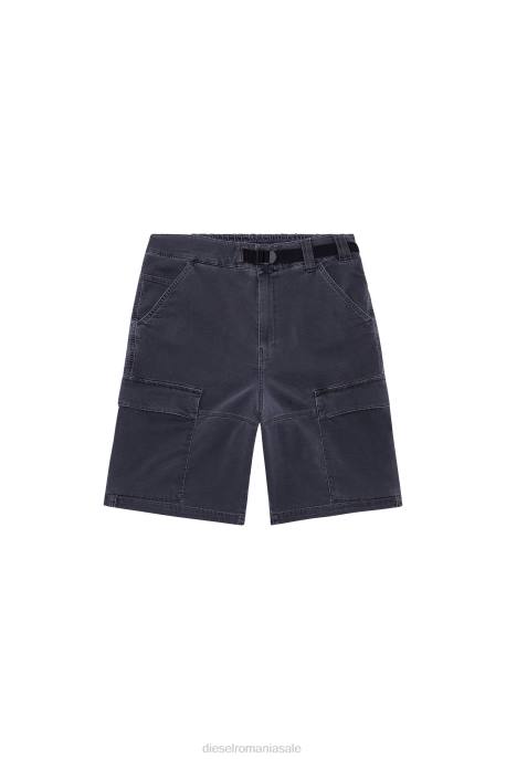 îmbrăcăminte bărbați Diesel pantaloni scurți cargo d-krooley joggjeans 2H8J403 negru/gri închis