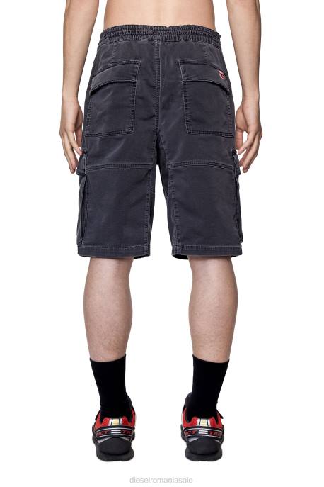 îmbrăcăminte bărbați Diesel pantaloni scurți cargo d-krooley joggjeans 2H8J403 negru/gri închis