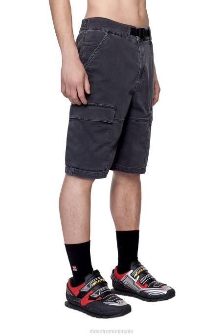 îmbrăcăminte bărbați Diesel pantaloni scurți cargo d-krooley joggjeans 2H8J403 negru/gri închis