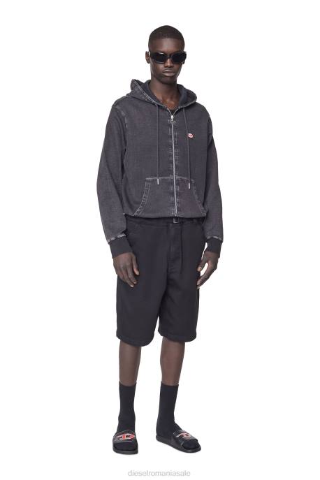 îmbrăcăminte bărbați Diesel pantaloni scurți chino d-krooley joggjeans 2H8J383 negru/gri închis