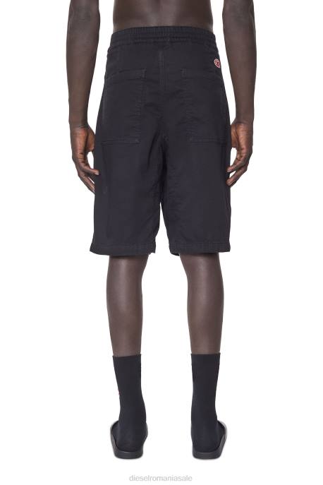 îmbrăcăminte bărbați Diesel pantaloni scurți chino d-krooley joggjeans 2H8J383 negru/gri închis