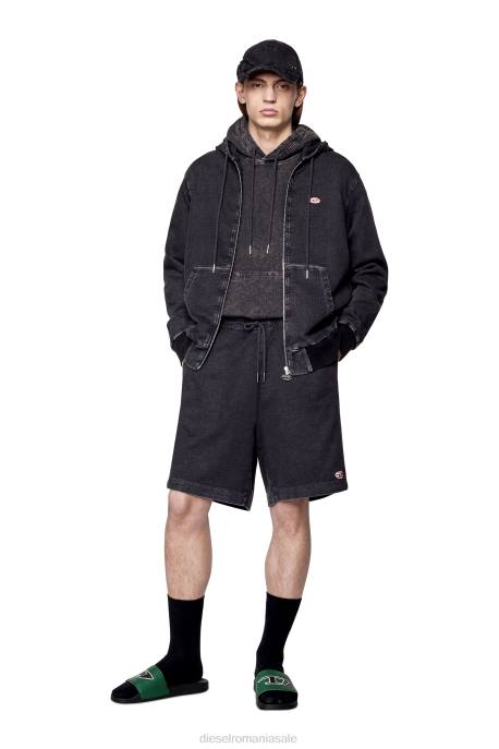 îmbrăcăminte bărbați Diesel pantaloni scurți din denim d-boxy track 2H8J386 negru/gri închis