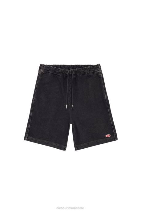 îmbrăcăminte bărbați Diesel pantaloni scurți din denim d-boxy track 2H8J386 negru/gri închis