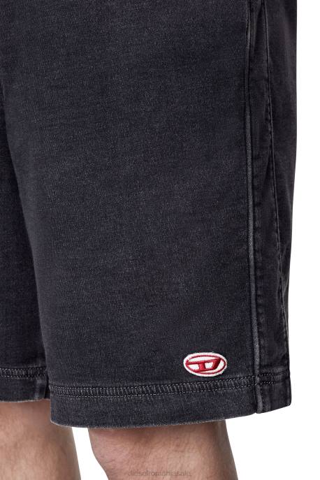 îmbrăcăminte bărbați Diesel pantaloni scurți din denim d-boxy track 2H8J386 negru/gri închis