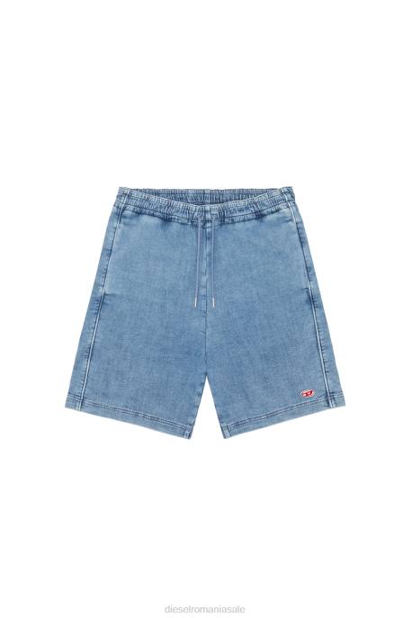 îmbrăcăminte bărbați Diesel pantaloni scurți din denim d-boxy track 2H8J391 albastru deschis