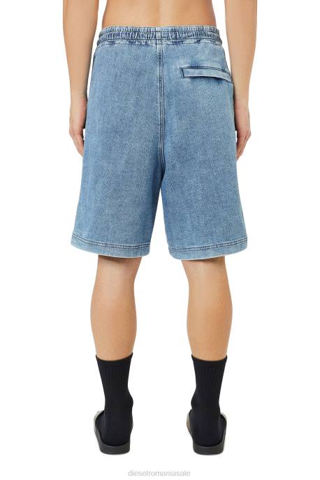îmbrăcăminte bărbați Diesel pantaloni scurți din denim d-boxy track 2H8J391 albastru deschis