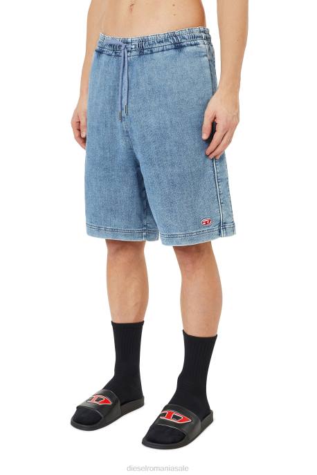 îmbrăcăminte bărbați Diesel pantaloni scurți din denim d-boxy track 2H8J391 albastru deschis
