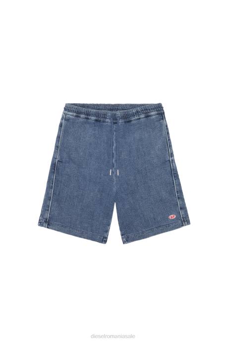 îmbrăcăminte bărbați Diesel pantaloni scurți din denim d-boxy track 2H8J402 albastru mediu