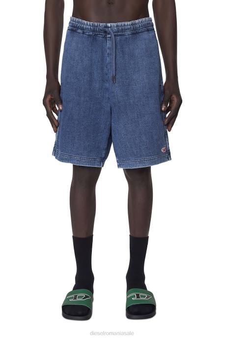 îmbrăcăminte bărbați Diesel pantaloni scurți din denim d-boxy track 2H8J402 albastru mediu