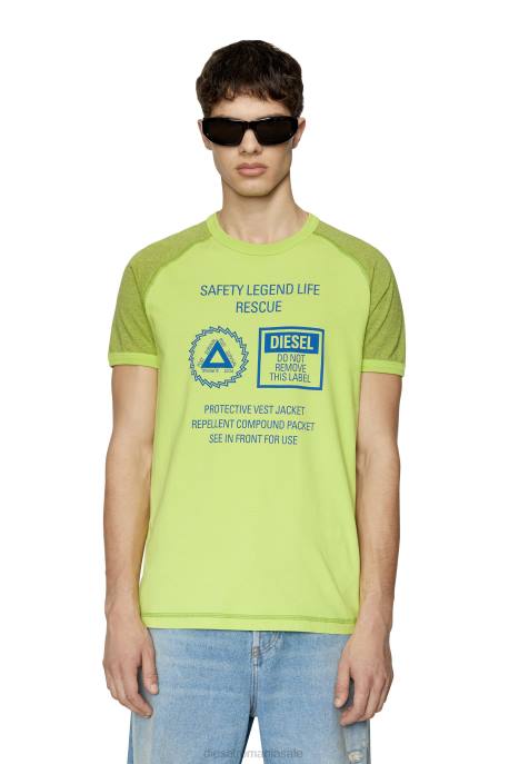 îmbrăcăminte bărbați Diesel t-dieglan 2H8J203 verde fluo
