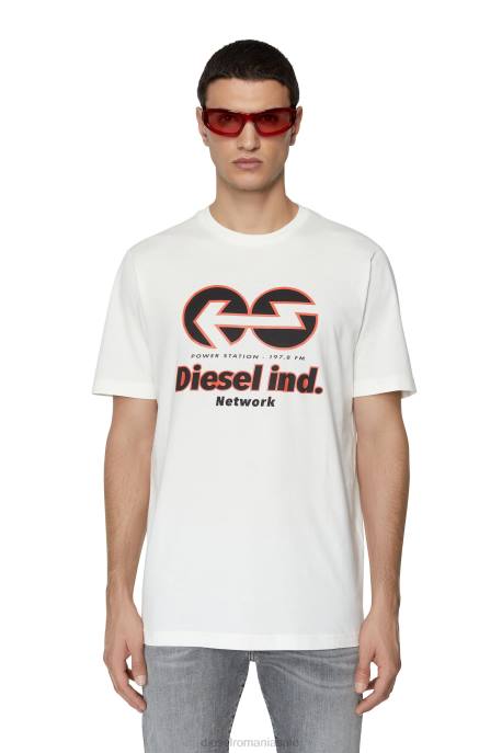 îmbrăcăminte bărbați Diesel t-doar-e18 2H8J200 alb