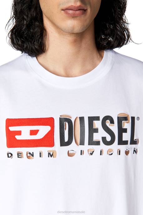 îmbrăcăminte bărbați Diesel t-tocmai-distrus 2H8J284 alb