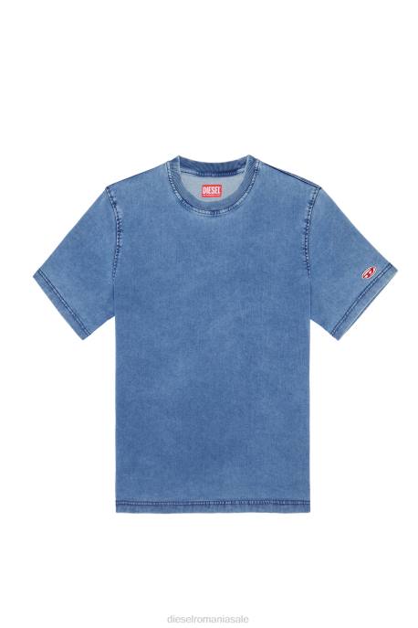 îmbrăcăminte bărbați Diesel tricou din denim d-biggor track 2H8J228 albastru deschis