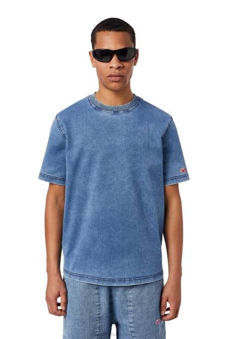 îmbrăcăminte bărbați Diesel tricou din denim d-biggor track 2H8J228 albastru deschis