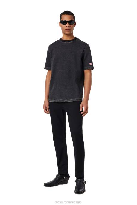 îmbrăcăminte bărbați Diesel tricou din denim d-biggor track 2H8J237 negru/gri închis