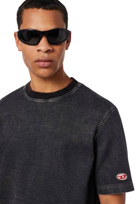 îmbrăcăminte bărbați Diesel tricou din denim d-biggor track 2H8J237 negru/gri închis