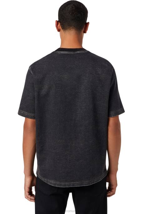 îmbrăcăminte bărbați Diesel tricou din denim d-biggor track 2H8J237 negru/gri închis