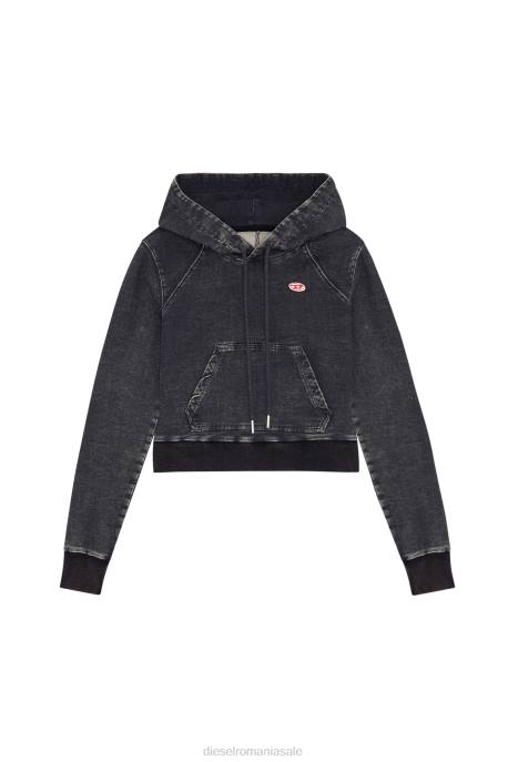 îmbrăcăminte femei Diesel hanorac din denim d-angy track 2H8J898 negru/gri închis