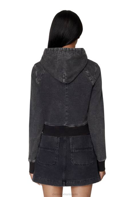 îmbrăcăminte femei Diesel hanorac din denim d-angy track 2H8J898 negru/gri închis