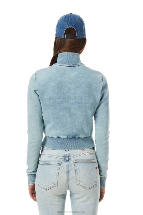 îmbrăcăminte femei Diesel hanorac din denim d-emy track 2H8J906 albastru deschis
