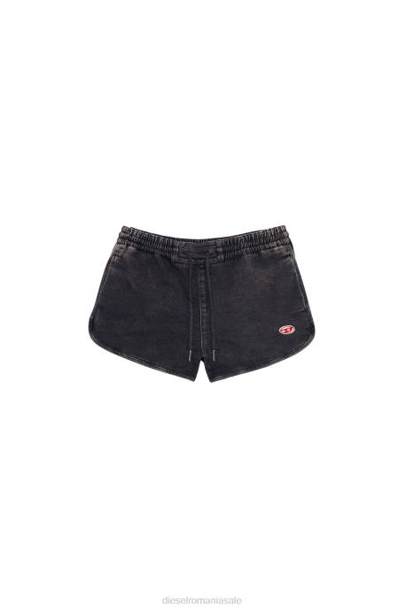 îmbrăcăminte femei Diesel pantaloni scurți de alergare d-sunny track din denim 2H8J989 negru/gri închis