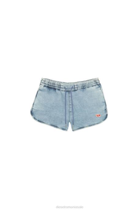 îmbrăcăminte femei Diesel pantaloni scurți de alergare d-sunny track din denim 2H8J995 albastru deschis